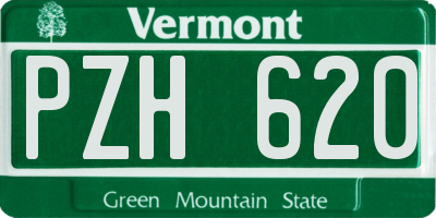 VT license plate PZH620
