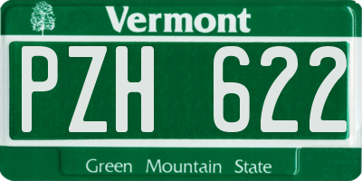 VT license plate PZH622