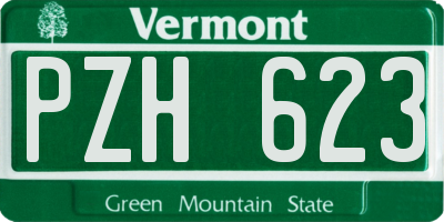 VT license plate PZH623