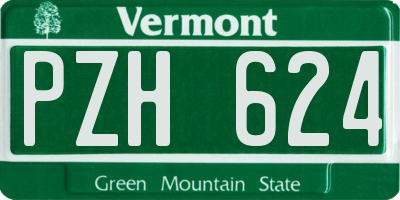 VT license plate PZH624