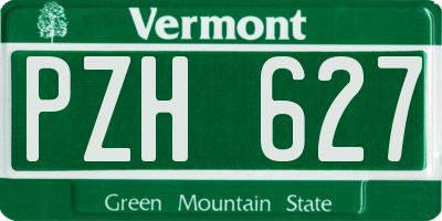VT license plate PZH627