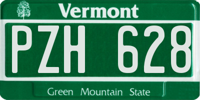 VT license plate PZH628