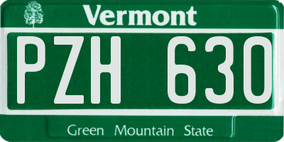 VT license plate PZH630