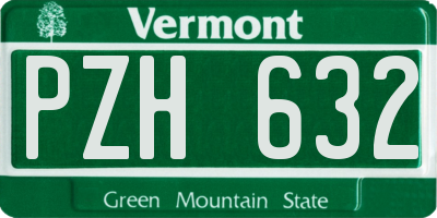 VT license plate PZH632