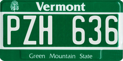 VT license plate PZH636
