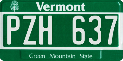 VT license plate PZH637