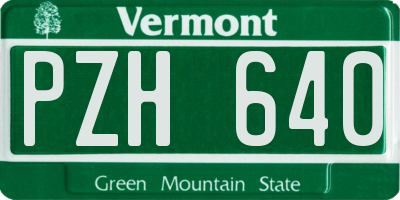 VT license plate PZH640