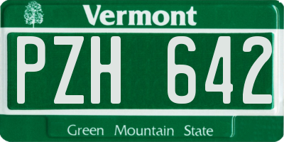 VT license plate PZH642