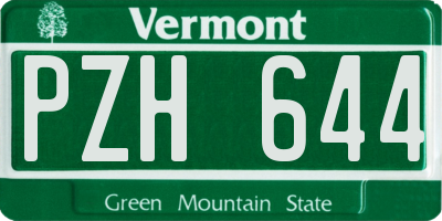 VT license plate PZH644