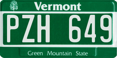 VT license plate PZH649