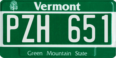VT license plate PZH651