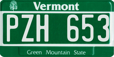 VT license plate PZH653