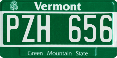 VT license plate PZH656
