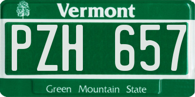 VT license plate PZH657
