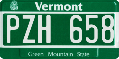 VT license plate PZH658
