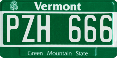 VT license plate PZH666