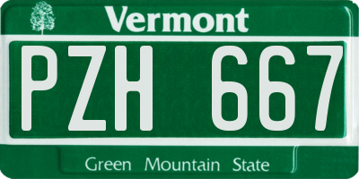 VT license plate PZH667