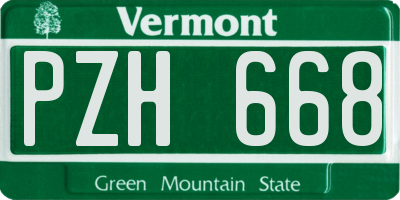 VT license plate PZH668