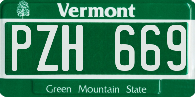 VT license plate PZH669