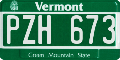 VT license plate PZH673
