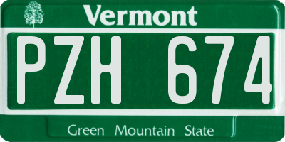 VT license plate PZH674