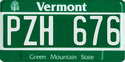 VT license plate PZH676