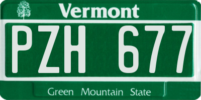 VT license plate PZH677