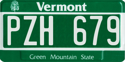 VT license plate PZH679