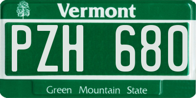 VT license plate PZH680