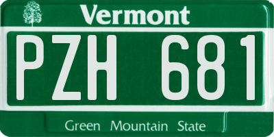 VT license plate PZH681