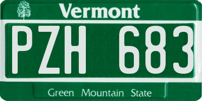 VT license plate PZH683