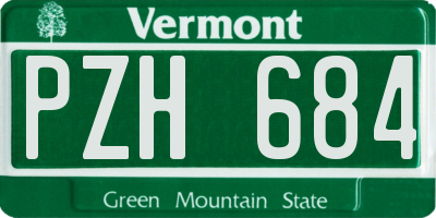 VT license plate PZH684