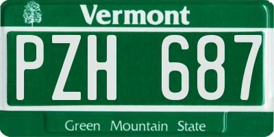VT license plate PZH687