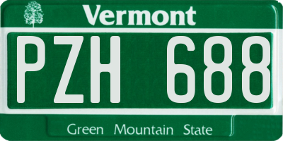 VT license plate PZH688