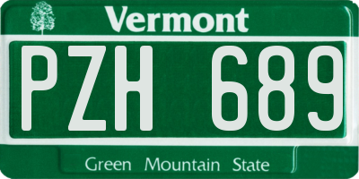 VT license plate PZH689