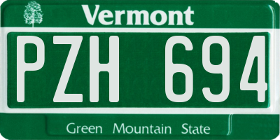VT license plate PZH694