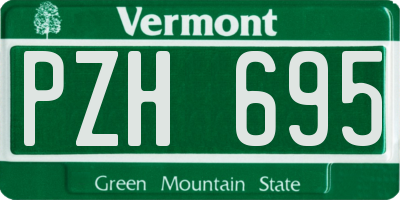 VT license plate PZH695