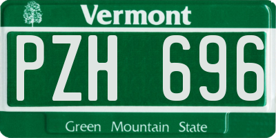 VT license plate PZH696