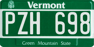 VT license plate PZH698