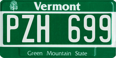VT license plate PZH699