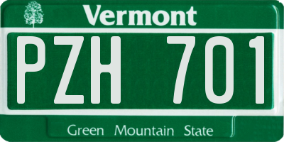 VT license plate PZH701