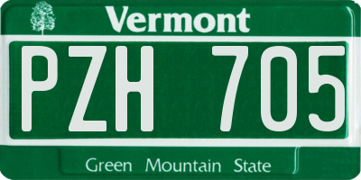 VT license plate PZH705