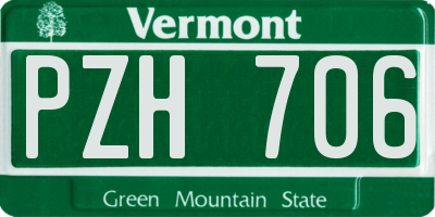 VT license plate PZH706