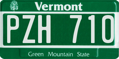 VT license plate PZH710