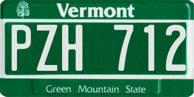 VT license plate PZH712