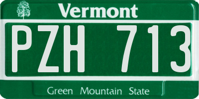 VT license plate PZH713
