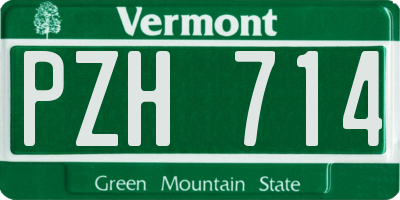 VT license plate PZH714
