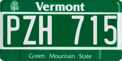 VT license plate PZH715