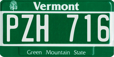 VT license plate PZH716