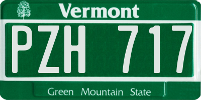 VT license plate PZH717